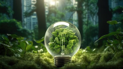 Using technology of renewable resources to reduce pollution and carbon emissions, Environmental conservation concept. AI Generated.