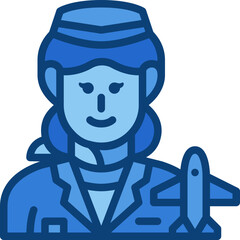 air hostess two tone icon