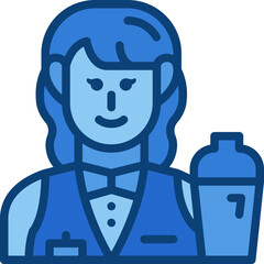 female bartender two tone icon