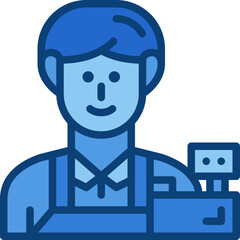 male cashier two tone icon