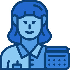 woman graphic designer two tone icon