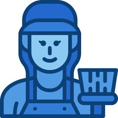 female janitor two tone icon