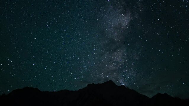 Delta Aquarids Meteor Shower and Milky Way Galaxy 50mm Southwest Sky Over Mt Whitney Sierra Nevada California USA Time Lapse