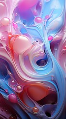 Fototapeta premium Colorful Fluid Flowing over an Abstract Background. Insane Reflections.
