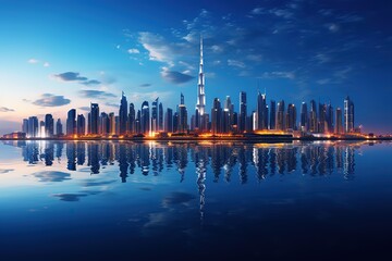 Dubai Sheikh Zayed Road and Burj Khalifa