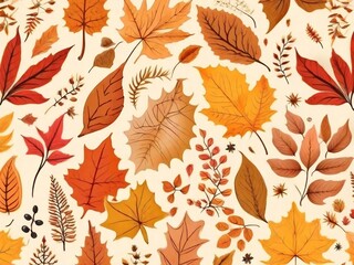 Watercolor autumn leaves isolated on white background. Hand painted watercolor illustration.