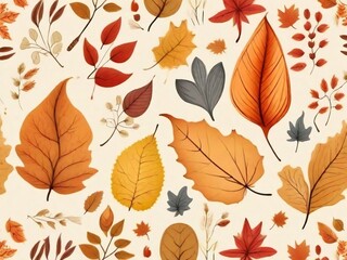 Autumn leaves in the shape of heart. Nature elements vector collection. Autumn leaves card.