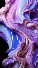 Colorful Fluid Flowing over an Abstract Background. Insane Reflections.
