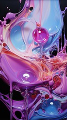 Fototapeta premium Colorful Fluid Flowing over an Abstract Background. Insane Reflections.