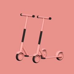kid scooter icon isolated 3d render illustration