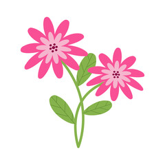 bright spring pink art drawn flower