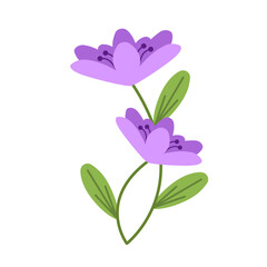 bright spring purple art drawn flower