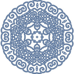 Flower Mandala. Vintage decorative elements. Oriental drawing, vector illustration.
