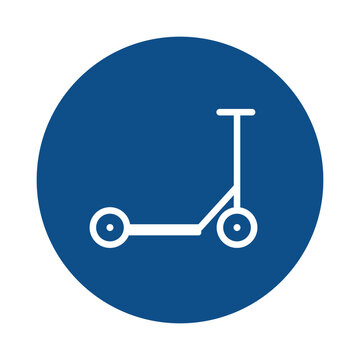Vector image of the electric scooter icon. The icon of a place for parking scooters or driving. EPS 10
