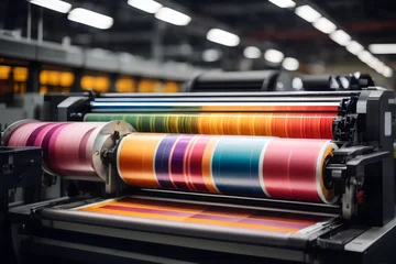 Foto op Plexiglas Modern printing presses include machine details such as transfer or ink rollers © Athena 