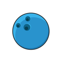 bowling ball blue art drawn icon