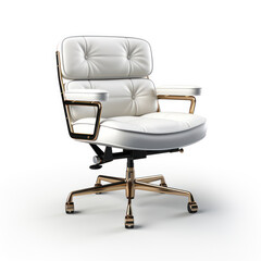 Obraz premium The office chair from white leather. Isolated