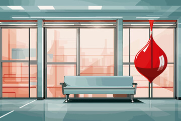 donate blood doner illustration hostipal - obrazy, fototapety, plakaty