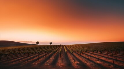 Obraz premium sunset over the field
