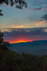 Sun Sinking Behind the Smoky Mountains