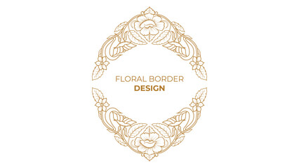 Decorative Floral golden border . Vintage calligraphic corners and borders. ornamental Border, ornaments. Wedding frame, invitation card, menu, picture borders, Vector art. Decorative floral border.