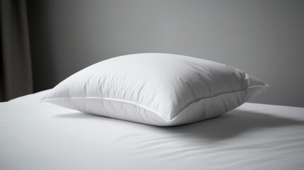 bed with pillows on white. Generative AI