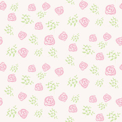 seamless pattern with pink roses