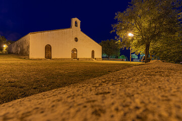 Santa Maria Navarrese church at night. Sardinia, Italy