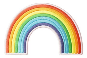 Rainbow embroidery patch isolated.