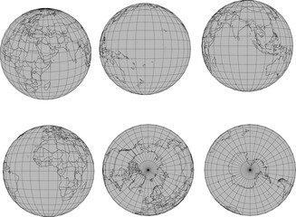 Earth shape globe design illustration vector sketch with detailed axis outlines