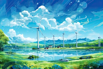 Illustration of Green energy technology 