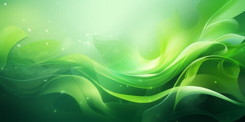 Eco-Friendly Green Energy: Glowing Leaves on a Green Background for a Nature-Inspired Website Promoting Sustainability