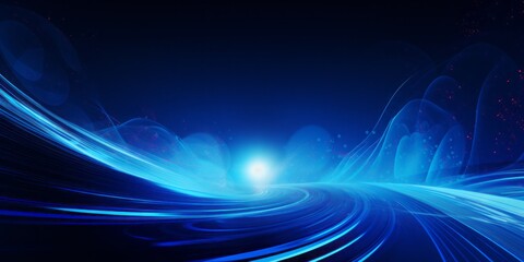 Abstract Blue Wave Wallpaper in a Contemporary Precisionist Style