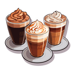 Cups of Coffee, Americano, Latte, Cuppacinno