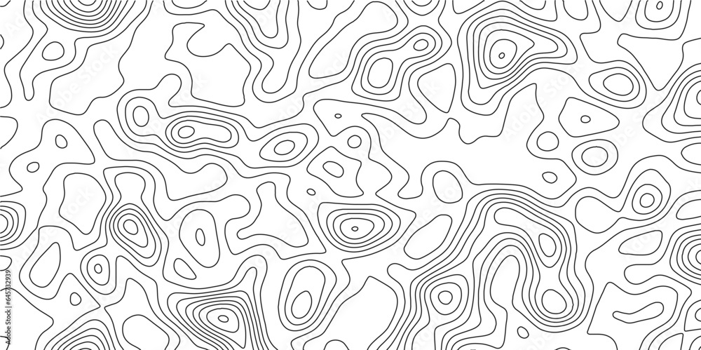 Fototapete Abstract Retro topographic map. abstract Line topography map design background .Modern design with White background with topographic wavy pattern design. Contour maps. Vector illustration.