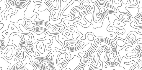 Abstract Retro topographic map. abstract Line topography map design background .Modern design with White background with topographic wavy pattern design. Contour maps. Vector illustration.