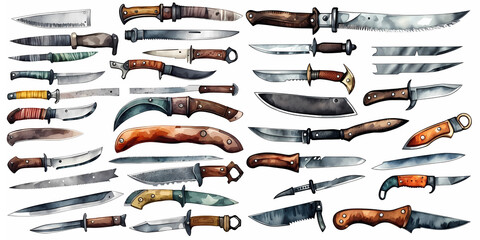 Set of combat knife with different design