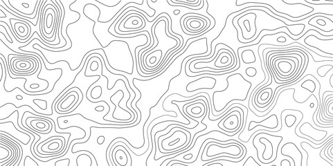 Abstract Retro topographic map. abstract Line topography map design background .Modern design with White background with topographic wavy pattern design. Contour maps. Vector illustration.