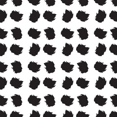 dotted doodle pattern, symmetrical pattern, black dots drawn with a brush, minimalist design, simple style, vector. For packaging design, textiles, paper.