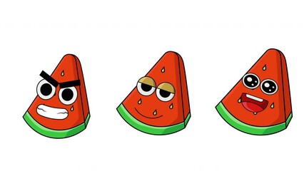 animated cute watermelon character that moves - Powered by Adobe