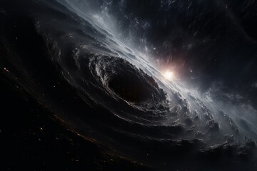 The Black Hole and the Big Bang Conveyed as a Dream in Serene Atmospheric Perspective