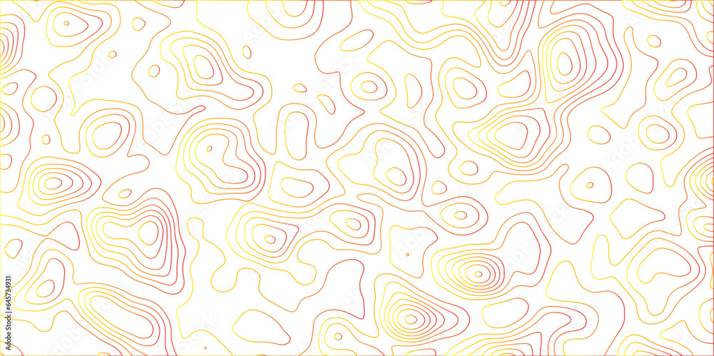Fototapete Abstract white background with yellow gradient Topographic line map pattern. Contour elevation topographic and textured Background Modern design with White background with topographic wavy patte.