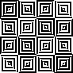 Seamless pattern with geometric motifs in black and white. Vector illustration.