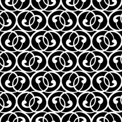 Seamless pattern with volutes in black and white. Vector illustration.