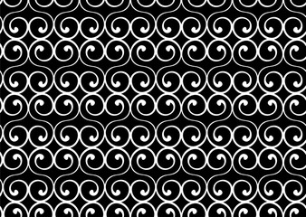 Seamless pattern with volutes in black and white. Vector illustration.