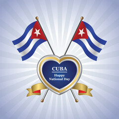 Costa Rica flag Happy National Day with heart