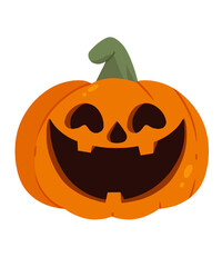 Flat vector illustration Halloween happy pumpkin