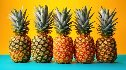 pineapple on a yellow background