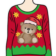 Colorful Sweaters in trendy pattern,creative with illustration in flat design.