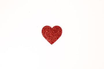 Red paper hearts isolated on white background, copy space